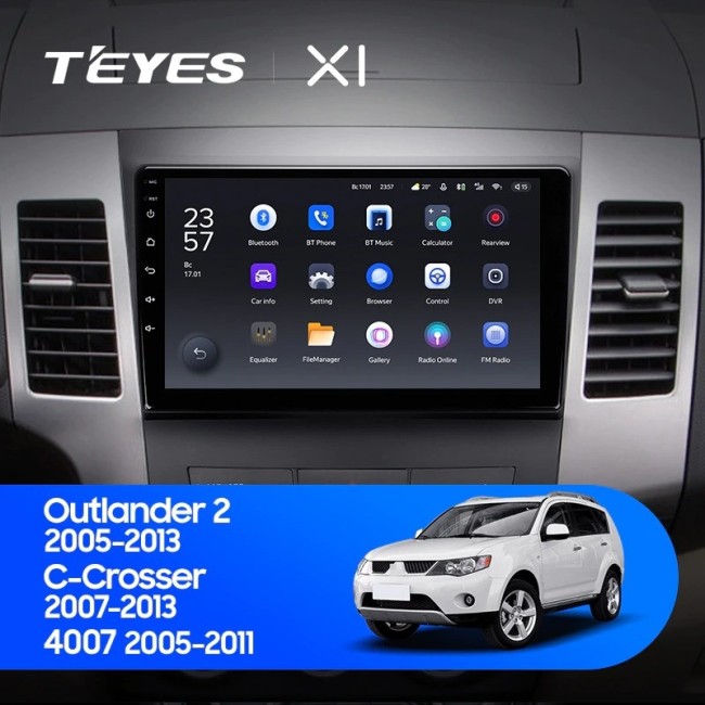 Штатная магнитола Teyes X1 4G 2/32 Peugeot 4007 (2007-2012) Тип-B