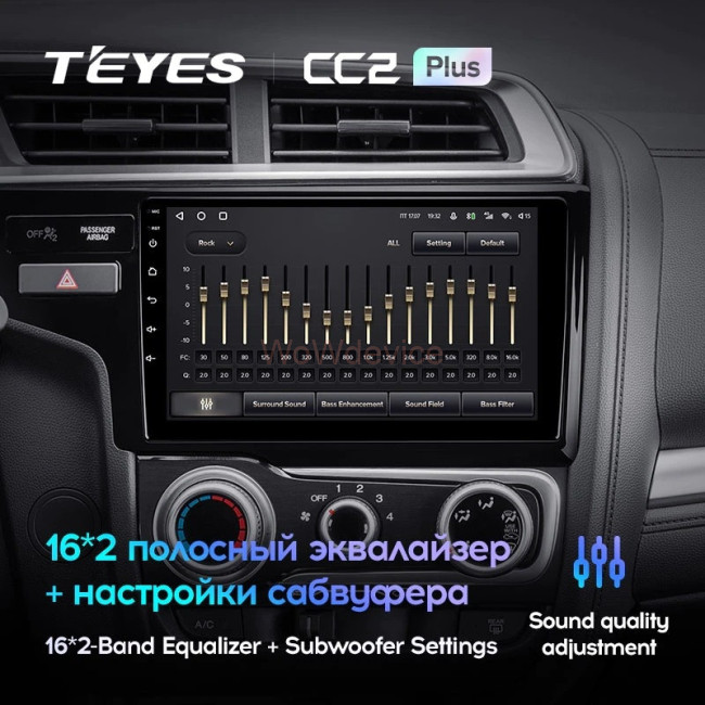 Штатная магнитола Teyes CC2L Plus 1/16 Honda Jazz 3 (2015-2020) Тип-А