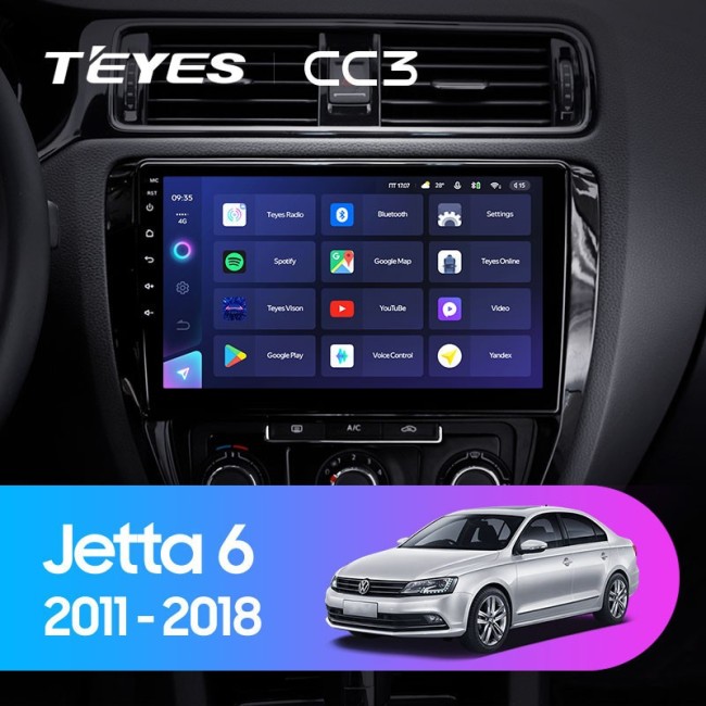 Штатная магнитола Teyes CC3 6/128 Volkswagen Jetta 6 (2011-2018)