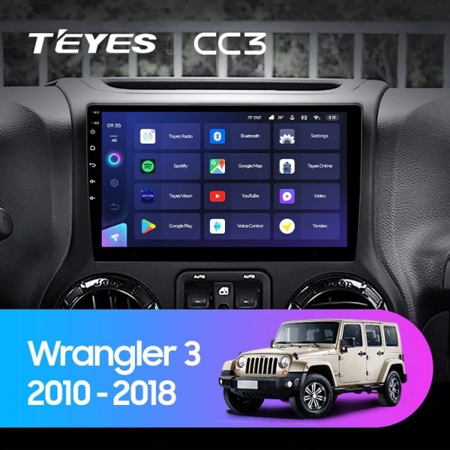 Штатная магнитола Teyes CC3 4/64 Jeep Wrangler 3 JK 2010-2017 L15