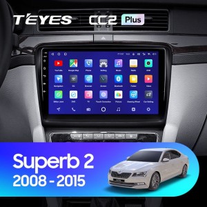 Штатная магнитола Teyes CC2 Plus 6/128 Skoda Superb 2 B6 (2008-2015)
