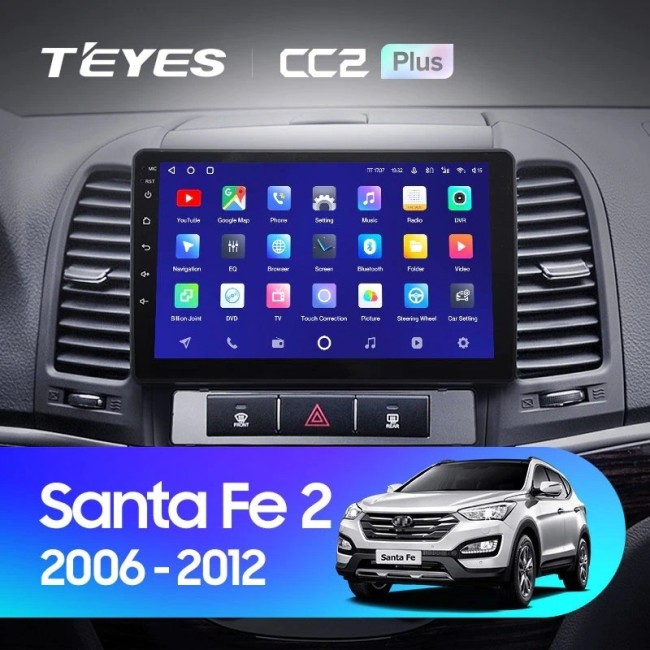 Штатная магнитола Teyes CC2L Plus 1/16 Hyundai Santa Fe 2 (2006-2012)