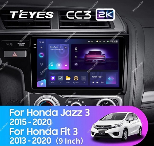 Штатная магнитола Teyes CC3 2K 6/128 Honda Jazz 3 (2015-2020) Тип-А