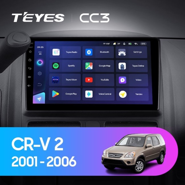 Штатная магнитола Teyes CC3 3/32 Honda CR-V 2 (2001-2006)