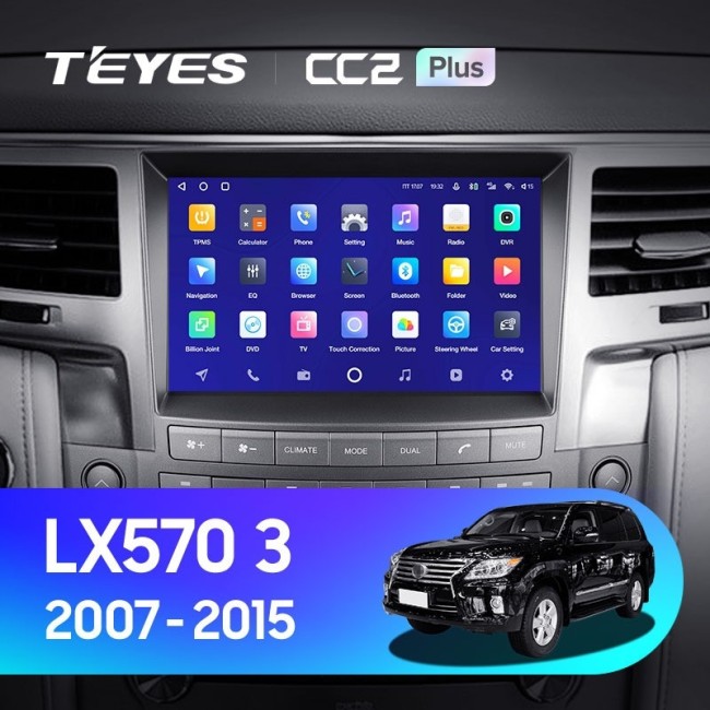 Штатная магнитола Teyes CC2 Plus 4/64 Lexus LX570 J200 3 (2007-2015) Тип-А