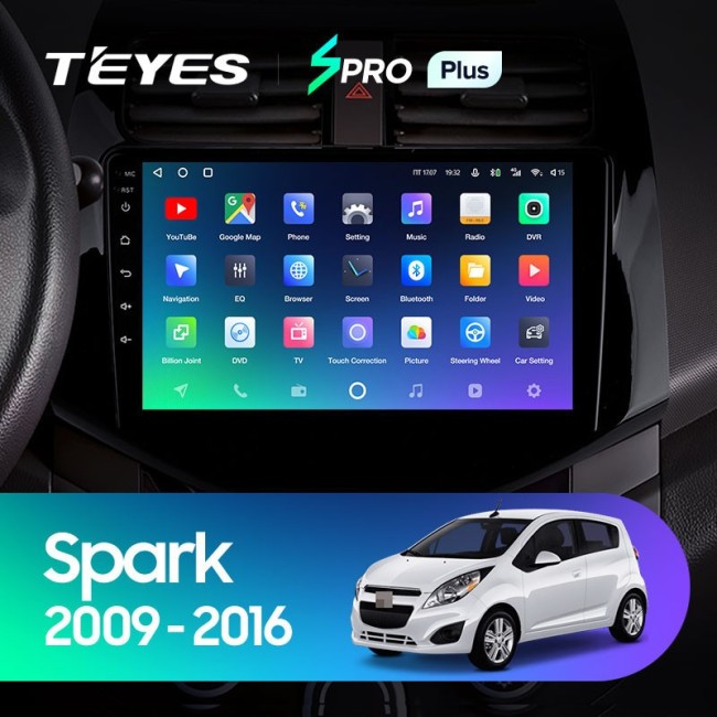 Штатная магнитола Teyes SPRO Plus 6/128 Chevrolet Spark M300 (2009-2016)