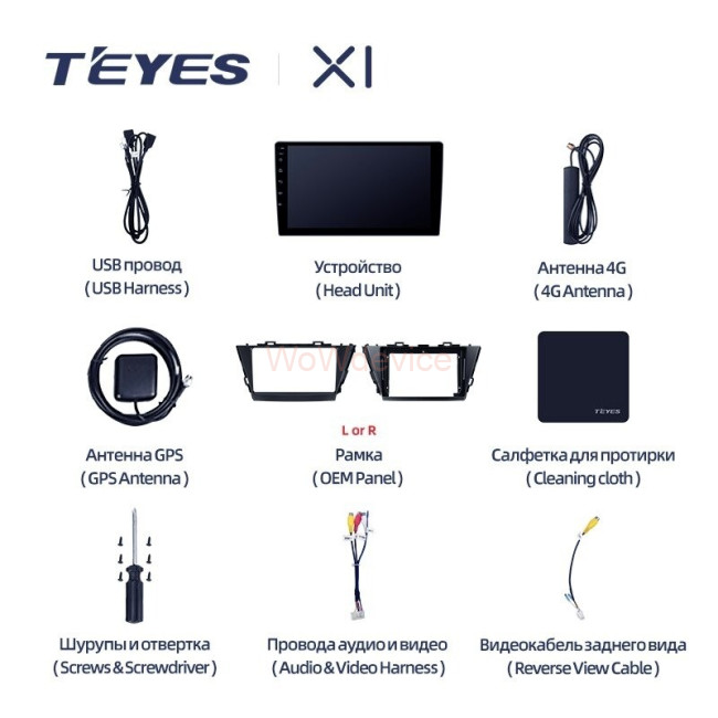 Штатная магнитола Teyes X1 4G 2/32 Toyota Prius Plus V Alpha LHD RHD (2012-2017) Тип-А