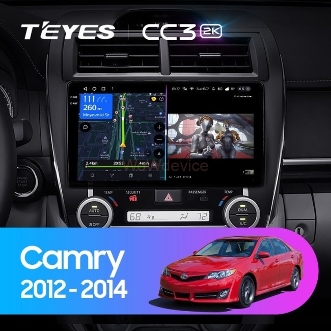 Штатная магнитола Teyes CC3 2K 4/64 Toyota Camry 7 XV 50 55 (2012-2014) Америка