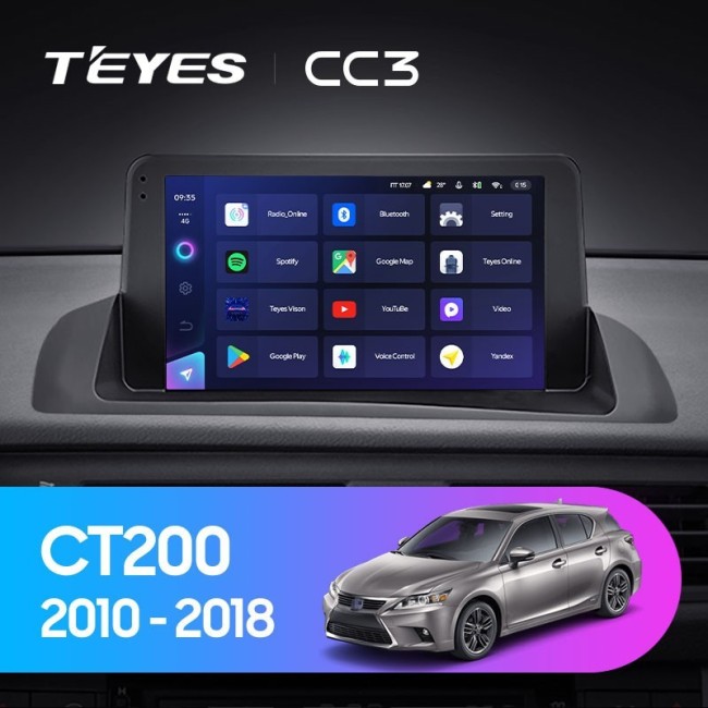 Штатная магнитола Teyes CC3 6/128 Lexus CT CT200 CT200h (2010-2018)