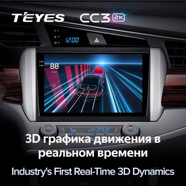 Штатная магнитола Teyes CC3 2K 4/64 Toyota Innova 2 (2015-2022) Левый руль