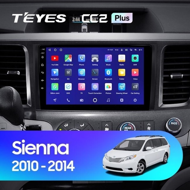 Штатная магнитола Teyes CC2L Plus 2/32 Toyota Sienna 3 XL30 (2010-2014)