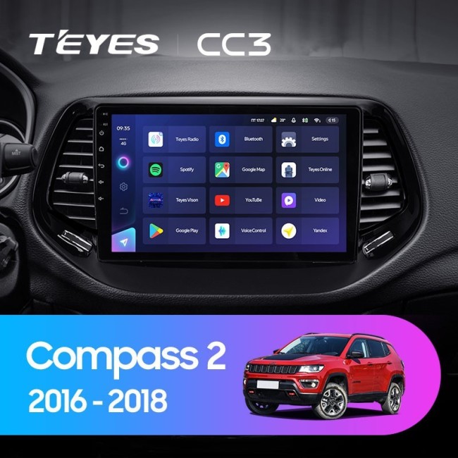 Штатная магнитола Teyes CC3 4/64 Jeep Compass 2 MP (2016-2018)
