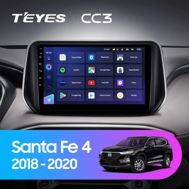 Штатная магнитола Teyes CC3 3/32 Hyundai Santa Fe 4 (2018-2020)