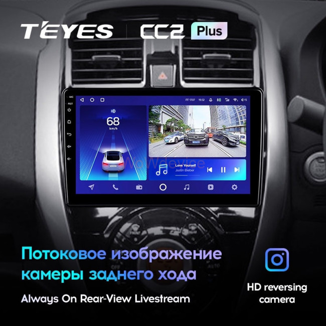 Штатная магнитола Teyes CC2 Plus 4/32 Nissan Latio N17 (2014-2016) Правый руль