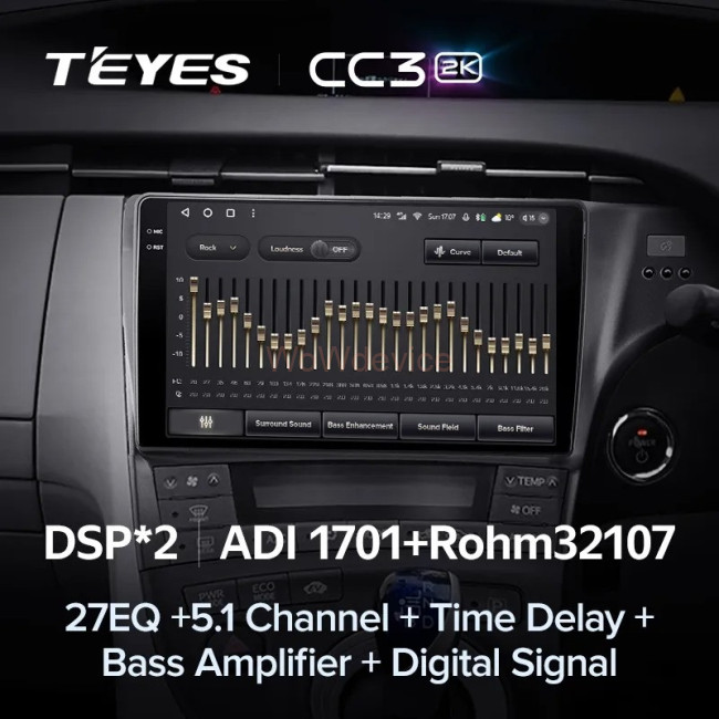 Штатная магнитола Teyes CC3 2K 360 6/128 Toyota Prius 3 XW30 (2009-2015) F2 правый руль