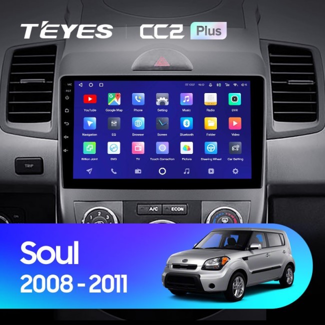 Штатная магнитола Teyes CC2 Plus 4/64 Kia Soul 1 (2008-2014)
