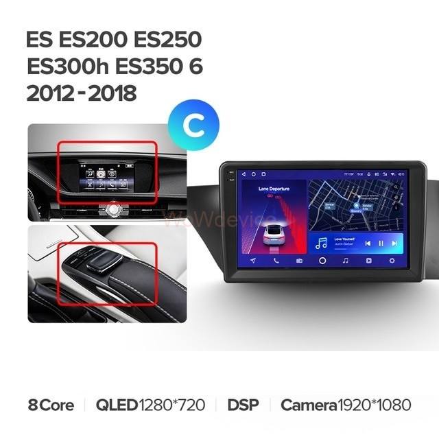 Штатная магнитола Teyes CC2 Plus 4/32 Lexus ES ES200 ES250 ES300h ES350 XV60 VI (2012-2018) Тип-С