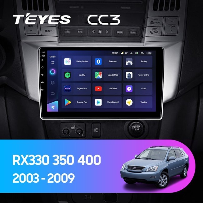 Штатная магнитола Teyes CC3 360 6/128 Lexus RX300 RX330 RX350 RX400H (2003-2009)