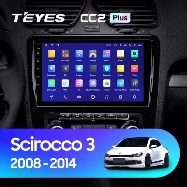 Штатная магнитола Teyes CC2L Plus 1/16 Volkswagen Scirocco (2008-2014) F2
