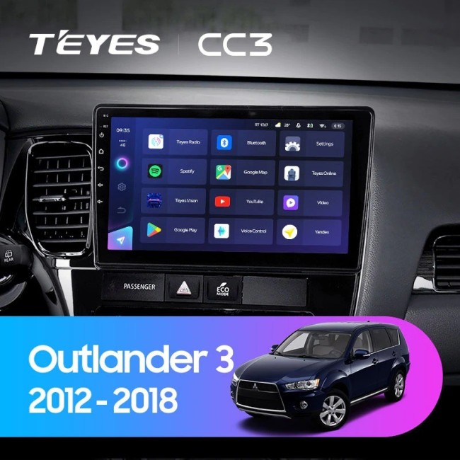 Штатная магнитола Teyes CC3 4/64 Mitsubishi Outlander 3 (2012-2018) Тип-B