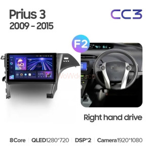 Штатная магнитола Teyes CC3 6/128 Toyota Prius 3 XW30 (2009-2015) F2 правый руль
