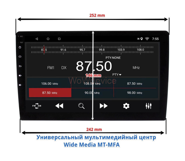 Рамка магнитолы 10.2" (цв.Глянцевый Черный) для NISSAN Note (E12) 2012+ Правый руль