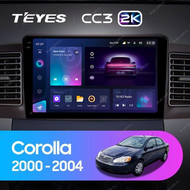 Штатная магнитола Teyes CC3 2K 3/32 Toyota Corolla E130 E120 (2000-2004)