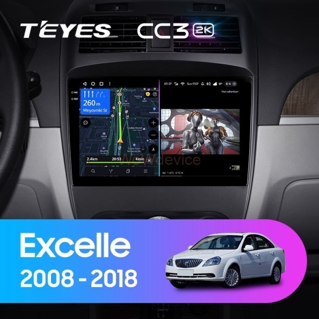 Штатная магнитола Teyes CC3 2K 360 6/128 Buick Excelle (2008-2018)