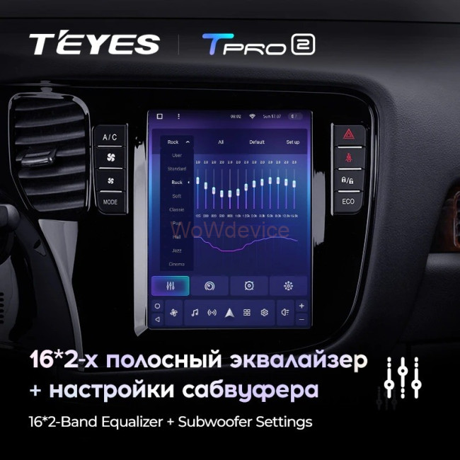 Штатная магнитола Tesla style Teyes TPRO 2 4/64 Mitsubishi Outlander 3 GF0W GG0W (2012-2018)