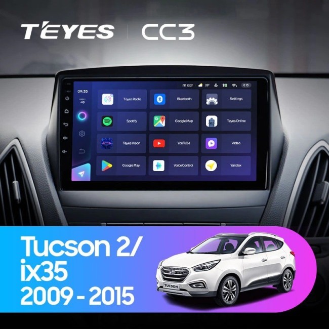 Штатная магнитола Teyes CC3 360 6/128 Hyundai ix35 (2009-2015) (Tucson 2) Тип-C
