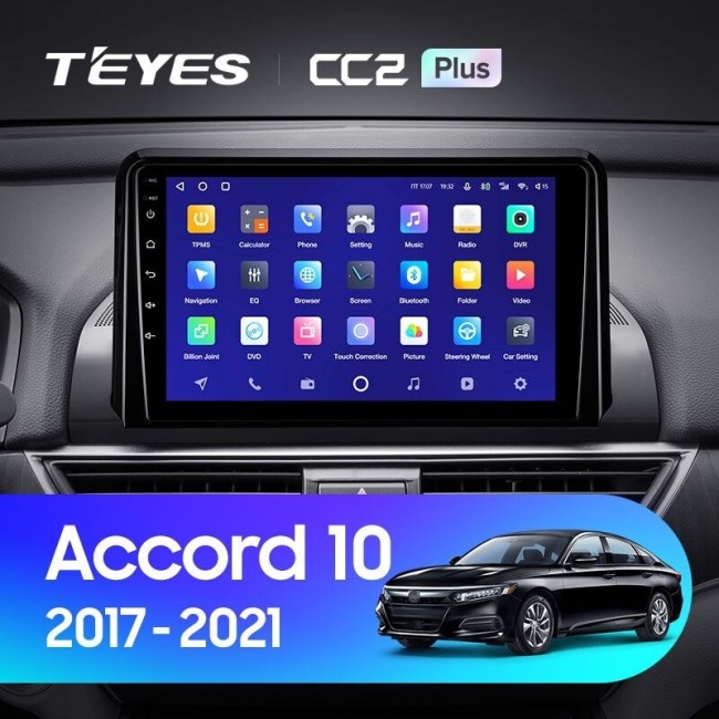 Штатная магнитола Teyes CC2 Plus 6/128 Honda Accord 10 CV (2017-2021) Тип-В