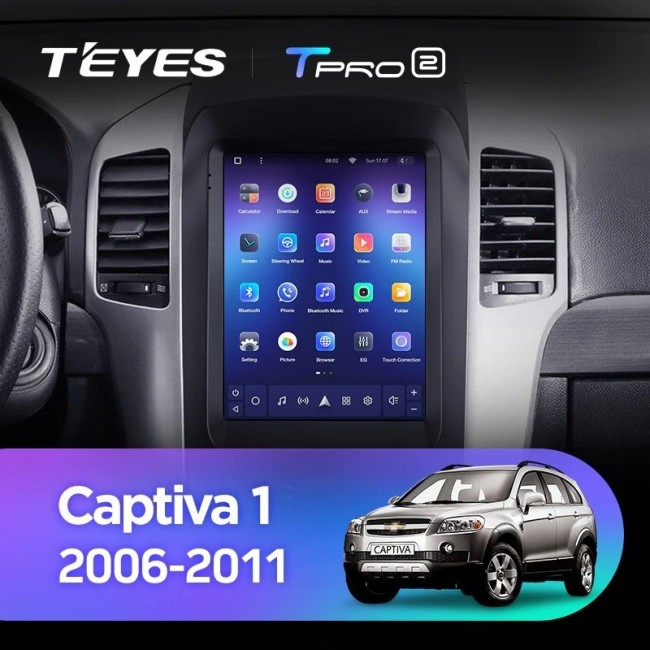 Штатная магнитола Tesla style Teyes TPRO 2 4/64 Chevrolet Captiva (2006-2011) Тип-А