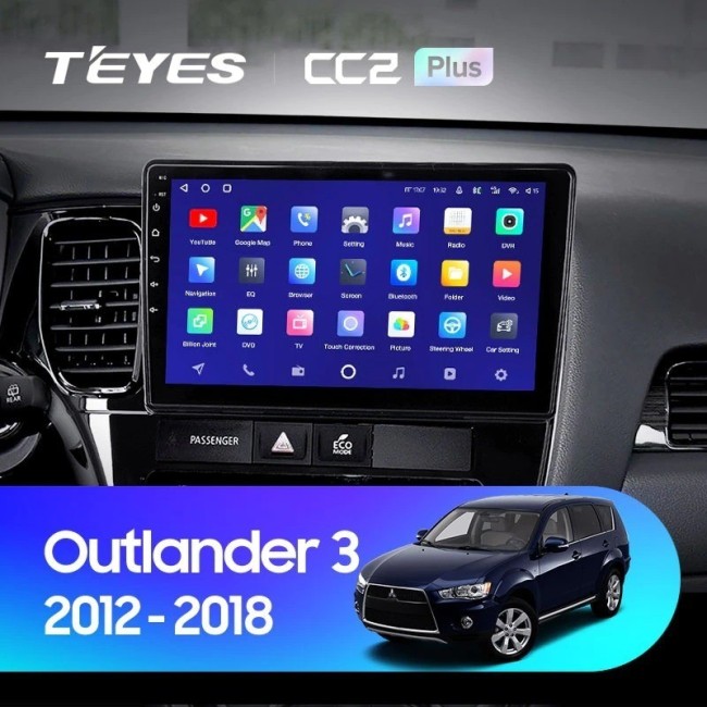 Штатная магнитола Teyes CC2L Plus 1/16 Mitsubishi Outlander 3 (2012-2018) Тип-B