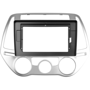 Рамка магнитолы 9.0" (цв.Серебро) для HYUNDAI i-20 2012-2014