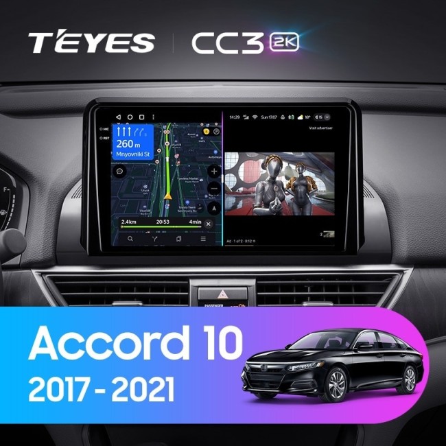 Штатная магнитола Teyes CC3 2K 3/32 Honda Accord 10 CV (2017-2021) Тип-В