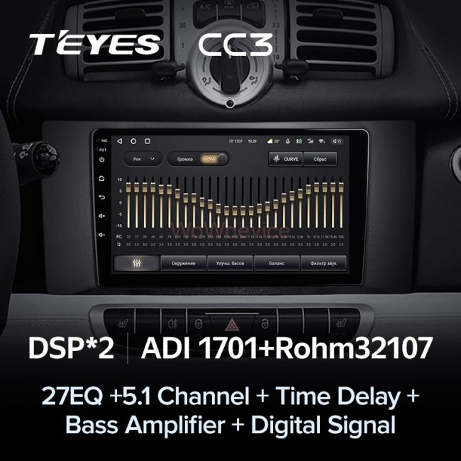Штатная магнитола Teyes CC3 3/32 Mercedes Benz Smart Fortwo 2 (2010-2015)