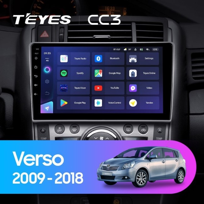 Штатная магнитола Teyes CC3 360 6/128 Toyota Verso R20 (2009-2018)