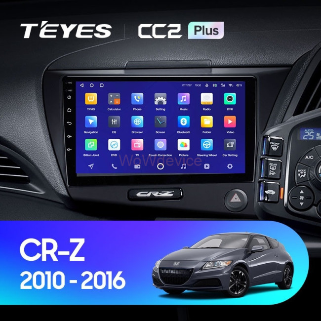 Штатная магнитола Teyes CC2L Plus 1/16 Honda CR-Z 1 (2010-2016) Правый руль