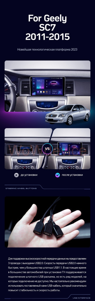 Штатная магнитола Teyes CC3 6/128 Geely SC7 (2011-2015) Штатная магнитола Teyes CC3 6/128 Geely SC7 (2011-2015)