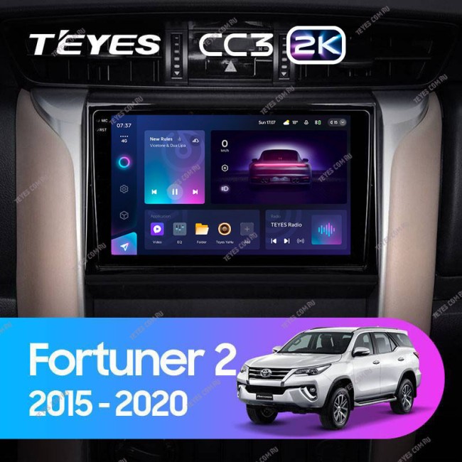 Штатная магнитола Teyes CC3 2K 3/32 Toyota Fortuner 2 (2015-2018)