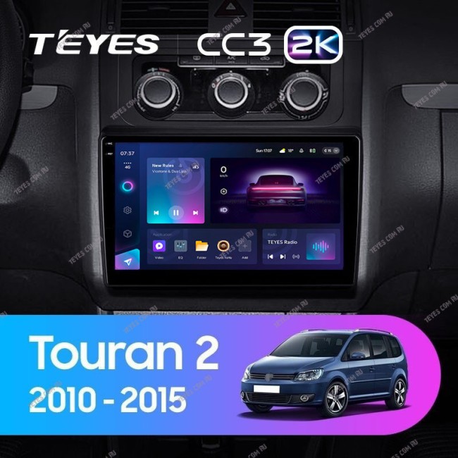 Штатная магнитола Teyes CC3 2K 3/32 Volkswagen Touran 2 1T (2010-2015)