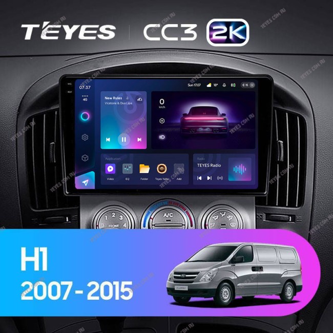 Штатная магнитола Teyes CC3 2K 6/128 Hyundai H1 TQ (2007-2015)