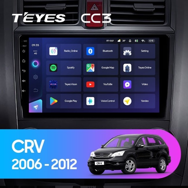 Штатная магнитола Teyes CC3 360 6/128 Honda CR-V 3 RE (2006-2012)