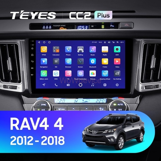 Штатная магнитола Teyes CC2 Plus 4/64 Toyota RAV4 4 XA40 5 XA50 (2012-2018) Правый руль