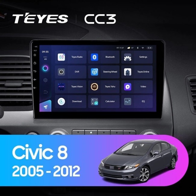 Штатная магнитола Teyes CC3 360 6/128 Honda Civic Hatchback (2006-2012)