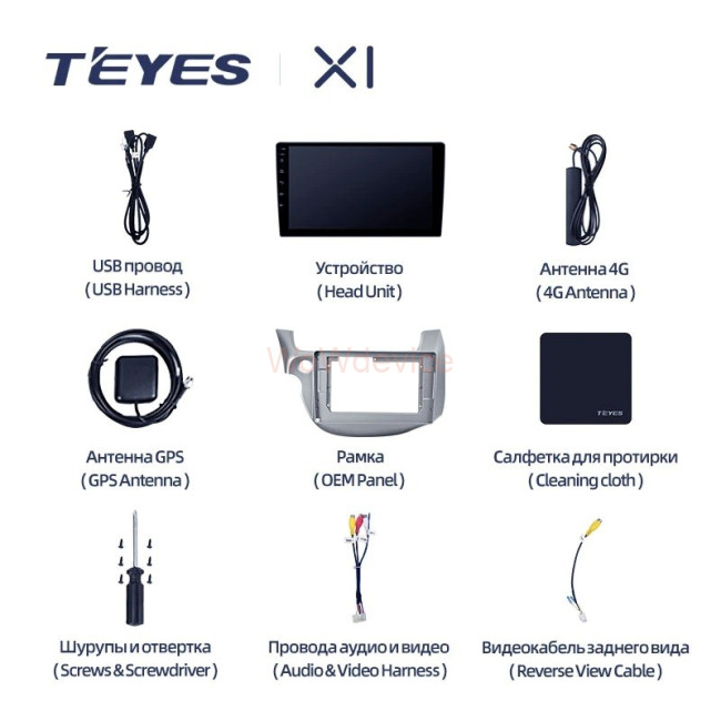 Штатная магнитола Teyes X1 4G 2/32 Honda Jazz 2 (2007-2014) Штатная магнитола Teyes X1 4G 2/32 Honda Jazz 2 (2007-2014)