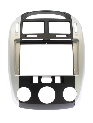 Рамка магнитолы 9.0" (цв.Черный и Серебристый) для KIA Cerato (LD) 2006-2008 Кондиционер