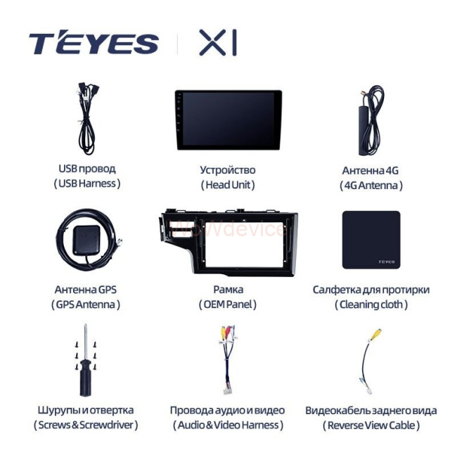 Штатная магнитола Teyes X1 4G 2/32 Honda Jazz 3 (2013-2020) Тип-A Штатная магнитола Teyes X1 4G 2/32 Honda Jazz 3 (2013-2020) Тип-A