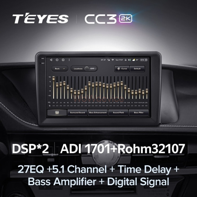 Штатная магнитола Teyes CC3 2K 4/32 Lexus ES ES200 ES250 ES300h ES350 XV60 VI (2012-2018) Тип-В
