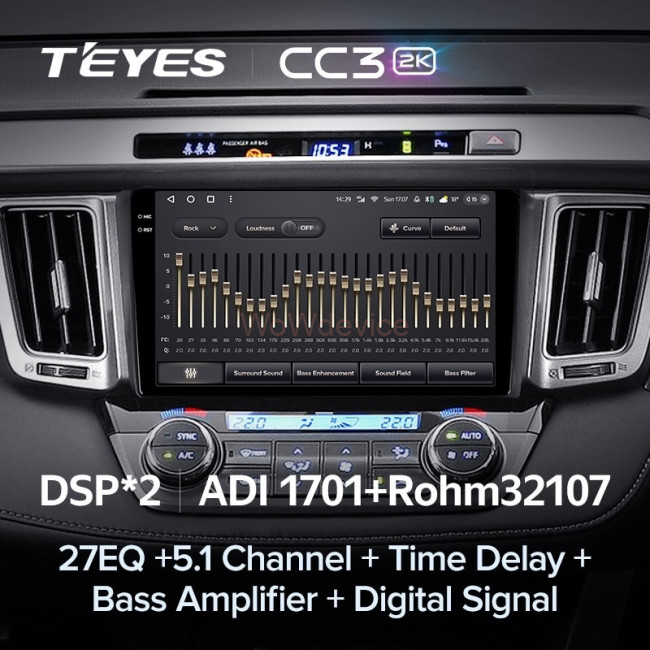 Штатная магнитола Teyes CC3 2K 4/32 Toyota RAV4 4 XA40 5 XA50 (2012-2018) Правый руль